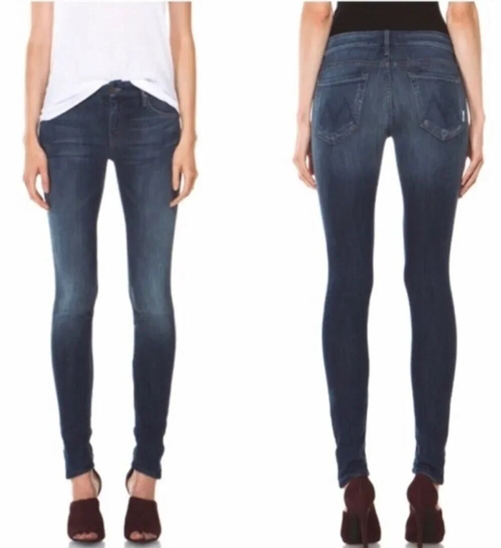 Mother Women's The Looker Deja Vu Dark Blue Denim Jeans Sz 27X29